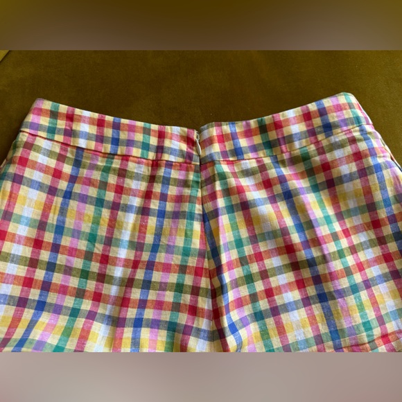 Anthropologie Eva Franco Plaid High Waisted Linen Wide Leg Pants - Picture 6 of 7